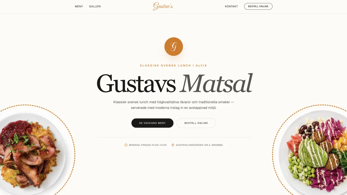 Gustavs Matsal website Nachher CYouMedia AI Visibility optimisation